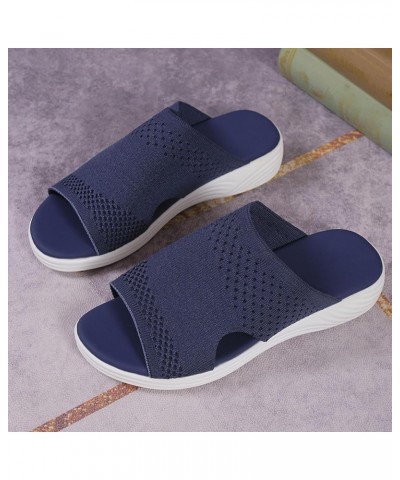 Trendy Sandals for Women 2024 Women's Sandals Fashionable Pattern Set Toe Breathable and Comfortable Wedge Sandals Sandals4-b...