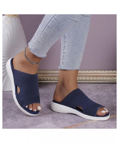 Trendy Sandals for Women 2024 Women's Sandals Fashionable Pattern Set Toe Breathable and Comfortable Wedge Sandals Sandals4-b...