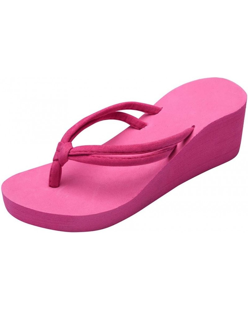 Sandals for Women 2022, Summer Slippers Fashion Rhinestones Wedges Flip Flops Women's Casual Beach Shoes Z-01 Hot Pink $9.65 ...