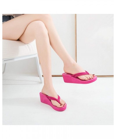 Sandals for Women 2022, Summer Slippers Fashion Rhinestones Wedges Flip Flops Women's Casual Beach Shoes Z-01 Hot Pink $9.65 ...