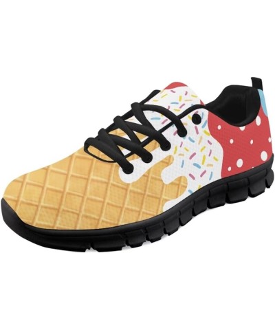 Women's Play Canvas Sneaker Flat Tennis Shoes Ice Cream Stripe $18.06 Fashion Sneakers