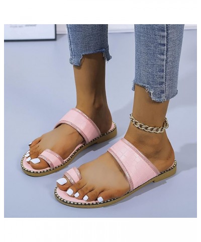 Women's Slip Toe Flat Slippers Large Casual Beach Sandals Womens Slippers Slip on (Green, 10) Pink 8.5 $15.54 Slippers