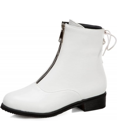 Womens Round Toe Chelsea Fashion Ankle Boots White 4 $30.19 Boots