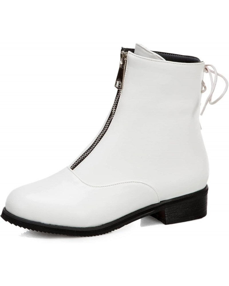 Womens Round Toe Chelsea Fashion Ankle Boots White 4 $30.19 Boots