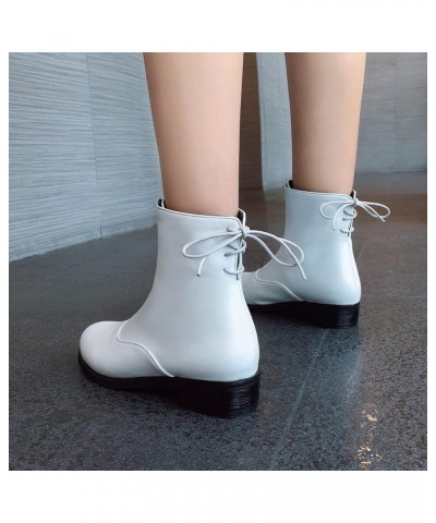 Womens Round Toe Chelsea Fashion Ankle Boots White 4 $30.19 Boots