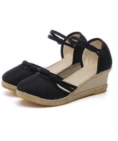 Sandals for Women Non-Slip Clip Toe Flat Flip Flops Buckle Strap Open Toe Sandals Dressy Summer Beach Travel Sandals F12-blac...