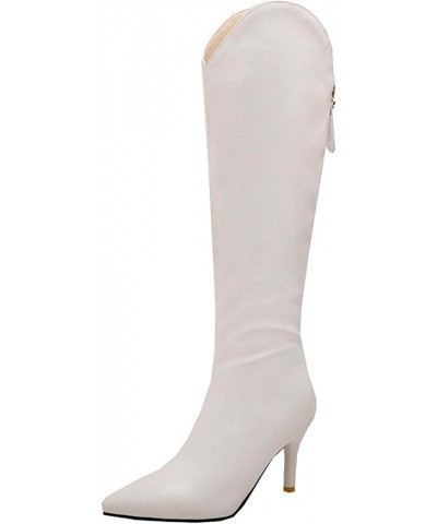 Ladies Stiletto Heels Knee High Patent Boots Party White $37.37 Boots