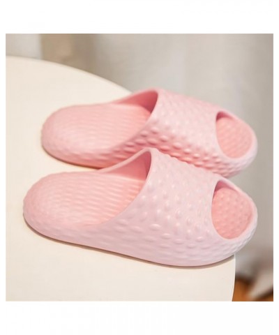 Solid Color Women and Men Slipper, Casual Soft Sole Non-Slip Summer Slides, Lightweight Bathroom Home Quick Drying Shoes Pink...