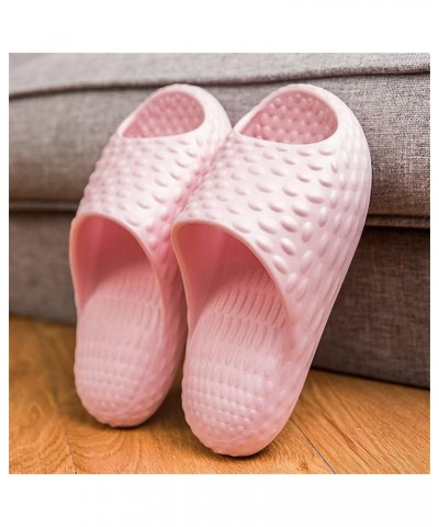 Solid Color Women and Men Slipper, Casual Soft Sole Non-Slip Summer Slides, Lightweight Bathroom Home Quick Drying Shoes Pink...