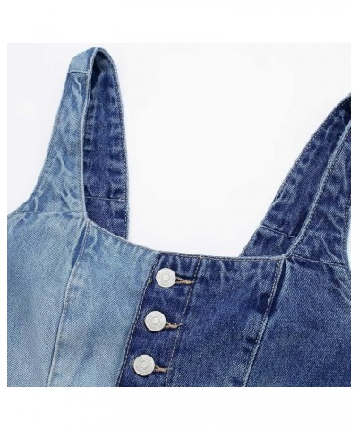 Tops Women Work Patchwork Short Slim Fit Strap Style Denim Vest Top Top Long Women F-blue - Women Backless Jean Waistcoat $14...