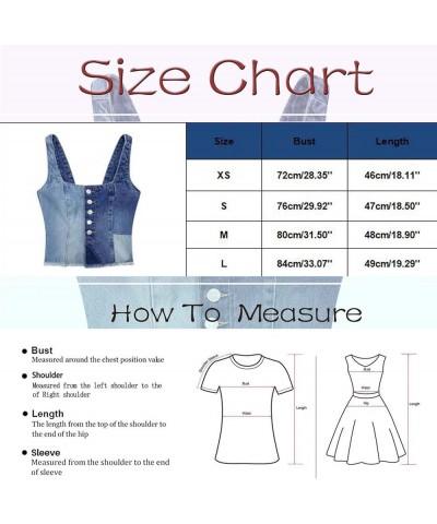 Tops Women Work Patchwork Short Slim Fit Strap Style Denim Vest Top Top Long Women F-blue - Women Backless Jean Waistcoat $14...