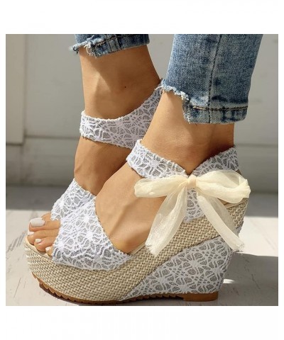 Lace Leisure Women Wedges Heeled Women Shoes for Summer Sandals Party Platform High Heels Shoes Woman (Color : Gold, Size : 3...