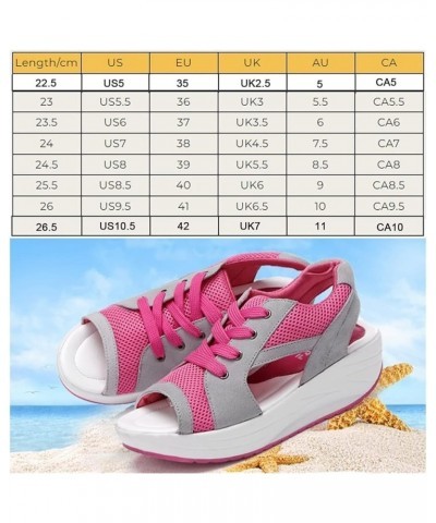 Summer Women's Sandals Mesh Casual White Thick Soles Lace-up Sandals Open Toe Beach Shoes Monk Shoes Ladies Black 44 $15.93 S...