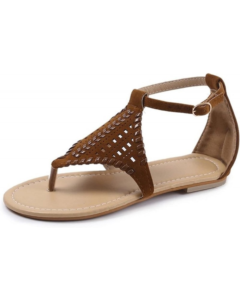 Sandals for Women Dressy Summer Flat Gladiator Sandals Comfort Walking T-Strap Flip Flop Casual Summer Beach Travel Shoes Cas...