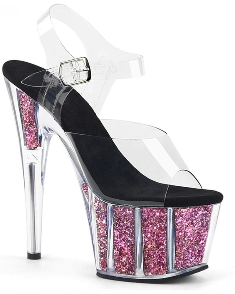 Women's 17CM/6.6IN Stiletto Heel See-Through Sandals Glitter Sequins Fish Mouth Waterproof Platform Fashion Catwalk High Heel...