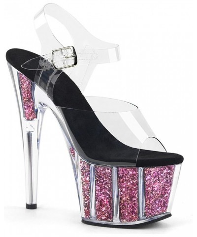 Women's 17CM/6.6IN Stiletto Heel See-Through Sandals Glitter Sequins Fish Mouth Waterproof Platform Fashion Catwalk High Heel...