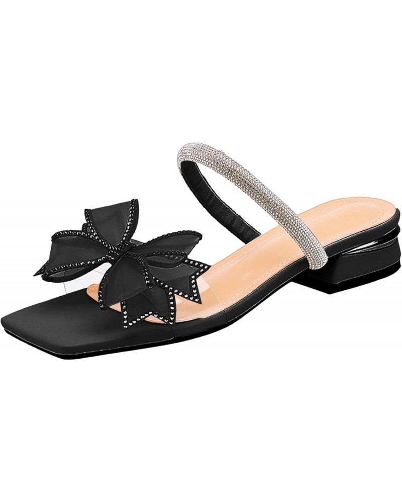 Black Heeled sandals For Women Beach sandals For Women So Danca sandals Women Wedge Heel Womens Gold Low Heeled Dress H-black...