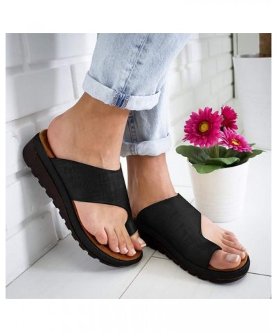 Sandals for Women Wide Width,Women's Sandals 2019 Comfy Platform Shoes Stars Summer Beach Shoes Slipper Flip Flops A02-black ...