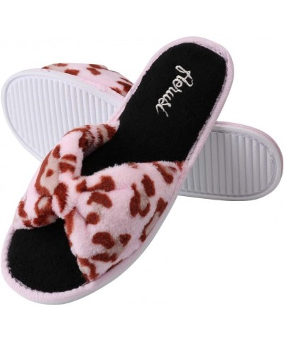 Women's Soft Warm Cushioned Fluffy Slides Home Slippers with Water Resistant Anti-Skid Sole Pink $11.99 Slippers