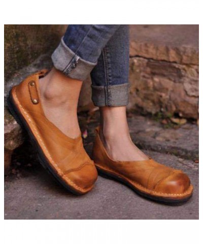 Comfortable Flat Sole Shallow Mouth Single Shoes Women Casual Shoes Fashion Flat Shoes Shoes for Women Sneakers (Brown, 7.50)...