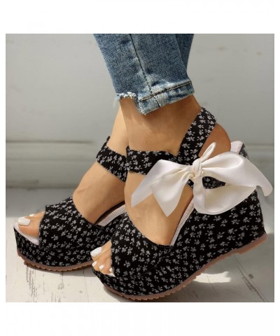 Dressy Sandals for Women Fashion Spring Summer Women Sandals Mid Heel Wedge Back Zipper Open Toe Women Heels Black-b $21.58 S...