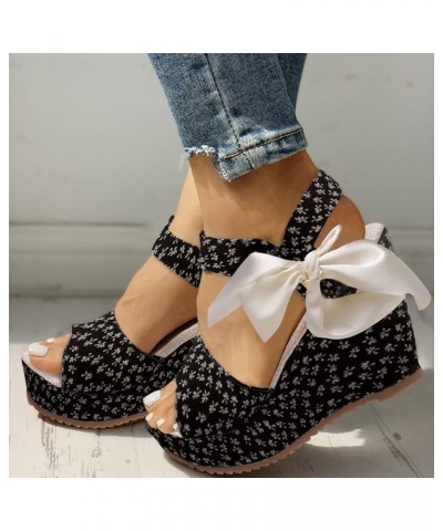 Dressy Sandals for Women Fashion Spring Summer Women Sandals Mid Heel Wedge Back Zipper Open Toe Women Heels Black-b $21.58 S...