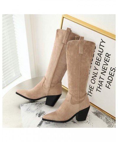 Women Fashion Western Booties Apricot 03 $21.06 Boots