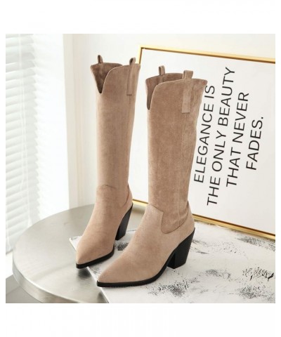 Women Fashion Western Booties Apricot 03 $21.06 Boots