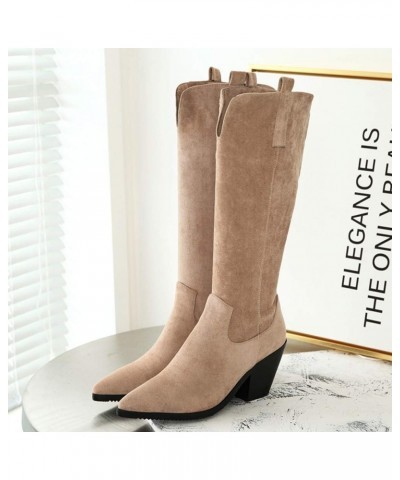 Women Fashion Western Booties Apricot 03 $21.06 Boots