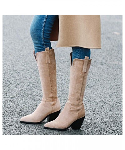 Women Fashion Western Booties Apricot 03 $21.06 Boots