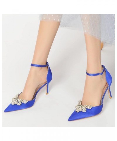 Women's High Heels Sexy Pointed Toe Strappy Heels Rhinestone Ankle Strap Pumps Wedding Bridal Party Dress Shoes Burgundy $45....