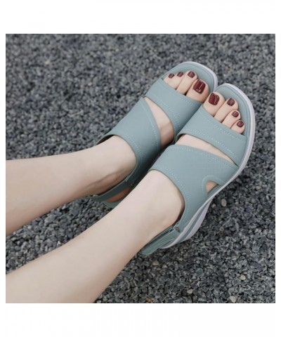 Womens Sandals Lightweight Braided Strappy Women's Platform Wedge Sandals Fashion Footbed Green $13.59 Sandals