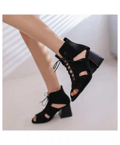 Sandals Women Dreesy Summer Open Toe Fashion Ankle Strap Low Block Chunky Heels Sandals Party Dress Pumps Shoes Black $32.27 ...