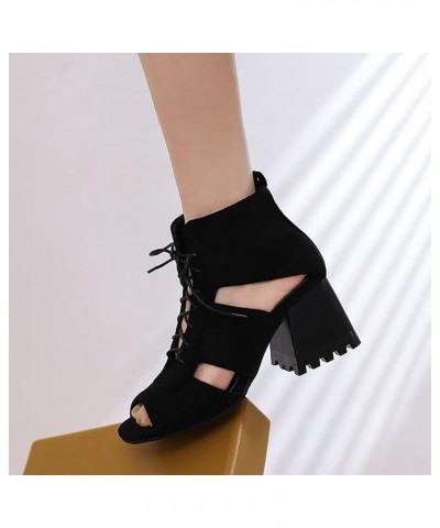 Sandals Women Dreesy Summer Open Toe Fashion Ankle Strap Low Block Chunky Heels Sandals Party Dress Pumps Shoes Black $32.27 ...