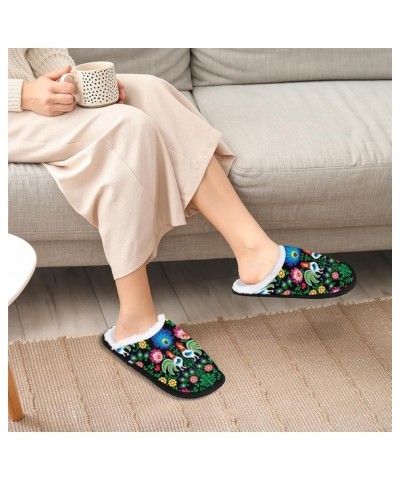 Slippers for Women Men Indoor and Outdoor Memory Foam Cozy Fuzzy House Slippers Soft Winter Warm Plush Bedroom Shoes Rooster ...