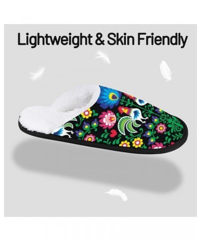 Slippers for Women Men Indoor and Outdoor Memory Foam Cozy Fuzzy House Slippers Soft Winter Warm Plush Bedroom Shoes Rooster ...