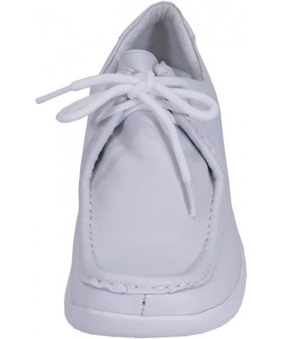 Kris Women's Wide Width Classic Cushioned Leather Lace Up Shoes White $22.18 Loafers & Slip-Ons