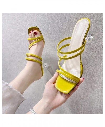 Lace up High Heel Sandals for Women Fashion Color Slippers Solid Size And Summer Sandals Two-Wear Ladies Big Women's sandals ...