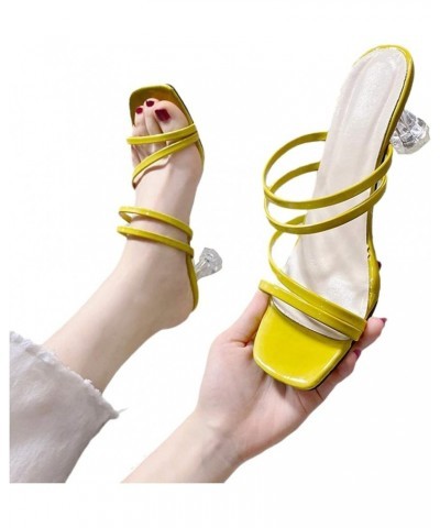 Lace up High Heel Sandals for Women Fashion Color Slippers Solid Size And Summer Sandals Two-Wear Ladies Big Women's sandals ...