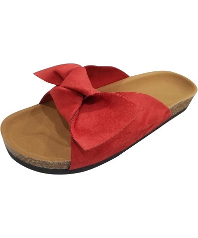 Womens Flat Sandals Flip Flops Casual Slip on Thong Beach Sandal for Women Dressy Women's Summer Water Sandals Red $13.03 San...