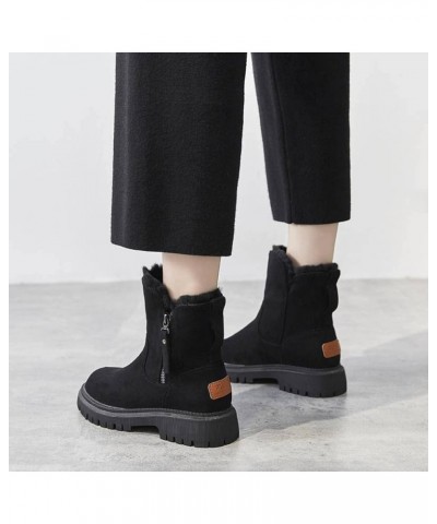 Snow Boots Women's Fur Integrated Fleece-Lined Women's Shoes Snow Boots 36 Heise $12.37 Boots