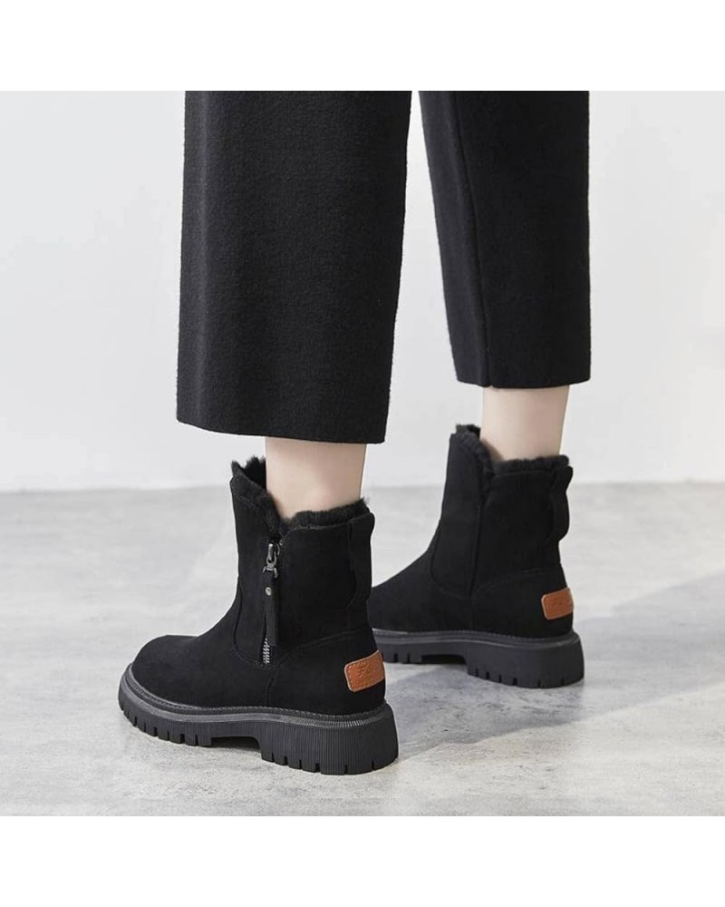 Snow Boots Women's Fur Integrated Fleece-Lined Women's Shoes Snow Boots 36 Heise $12.37 Boots