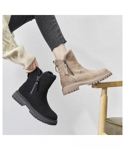 Snow Boots Women's Fur Integrated Fleece-Lined Women's Shoes Snow Boots 36 Heise $12.37 Boots