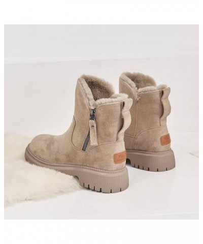 Snow Boots Women's Fur Integrated Fleece-Lined Women's Shoes Snow Boots 36 Heise $12.37 Boots