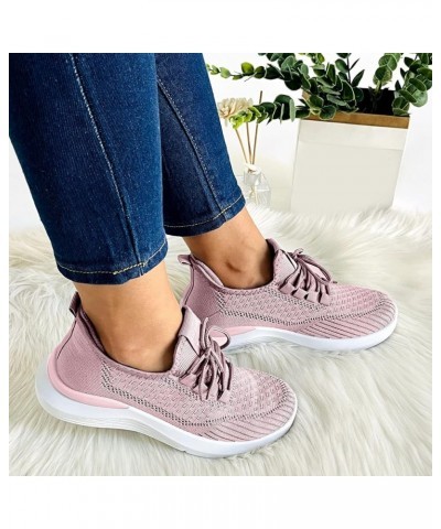 Breathable Running Shoes Breathable Mesh Sneaker Women Running Shoe Running Sneakers for Women E-purple $16.11 Athletic Shoes