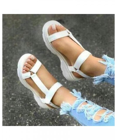 Sandals For Women Casual Sandals Non-Slip Beach Comfortable Shoes Summer Open Slippers Womans Toe Women's sandals White $13.7...