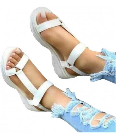 Sandals For Women Casual Sandals Non-Slip Beach Comfortable Shoes Summer Open Slippers Womans Toe Women's sandals White $13.7...