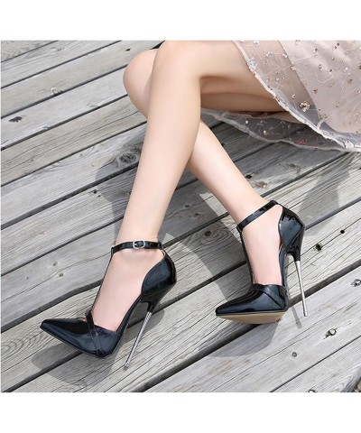 Womens 16cm/6.3inch Stiletto Heels T- Strap Pumps Shoes, Evening Party Prom Wedding Bride Dress Shoes Black $35.75 Pumps