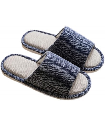 Women's Indoor Slippers Soft Breathable Cotton Slip On Home Shoes Men Open Toe Non-Slip House Couple Slippers Grey $10.40 Sli...