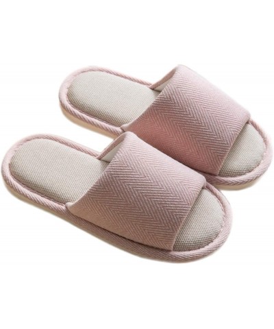 Women's Indoor Slippers Soft Breathable Cotton Slip On Home Shoes Men Open Toe Non-Slip House Couple Slippers Grey $10.40 Sli...